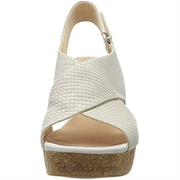 Clarks 0DX8L2060 blanco (serpiente blanca serpiente blanca) mujer 261479364 sandalias con correa en el tobillo clarks mujer