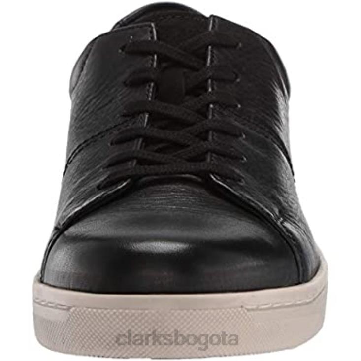 Clarks 0DX8L2062 Zapatilla kitna vibe de hombre de piel negra con suela blanca clarks hombres cuero negro con suela blanca