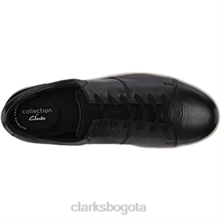 Clarks 0DX8L2062 Zapatilla kitna vibe de hombre de piel negra con suela blanca clarks hombres cuero negro con suela blanca
