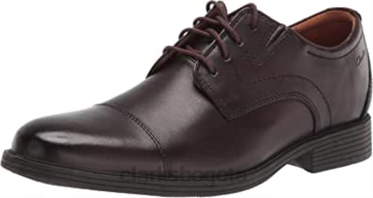 Clarks 0DX8L2068 gorra whiddon de hombre de cuero marrón oscuro oxford clarks hombres cuero marrón oscuro