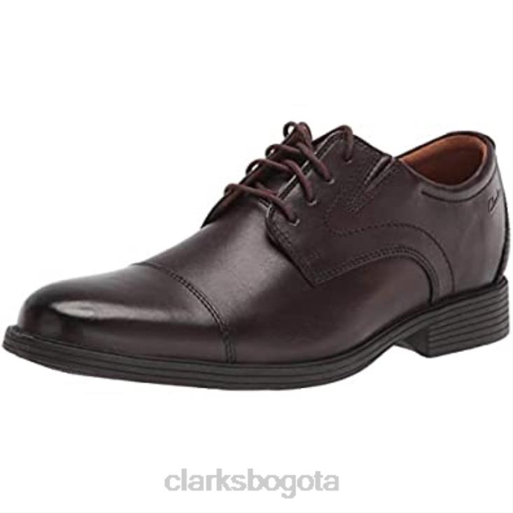 Clarks 0DX8L2068 gorra whiddon de hombre de cuero marrón oscuro oxford clarks hombres cuero marrón oscuro