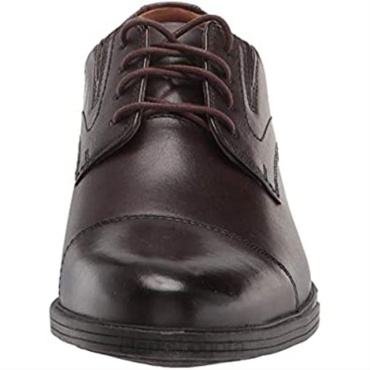 Clarks 0DX8L2068 gorra whiddon de hombre de cuero marrón oscuro oxford clarks hombres cuero marrón oscuro
