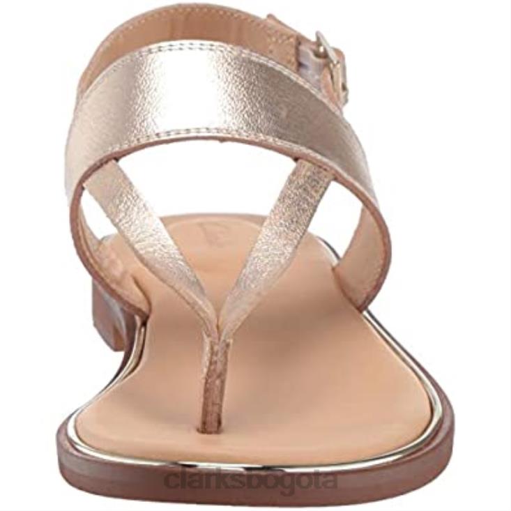 Clarks 0DX8L2073 Sandalias Clarks Ellis Opal de piel color champán para mujer mujer cuero champán