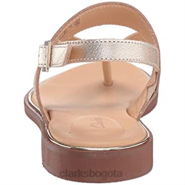 Clarks 0DX8L2073 Sandalias Clarks Ellis Opal de piel color champán para mujer mujer cuero champán