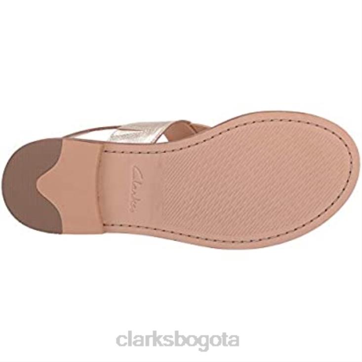 Clarks 0DX8L2073 Sandalias Clarks Ellis Opal de piel color champán para mujer mujer cuero champán
