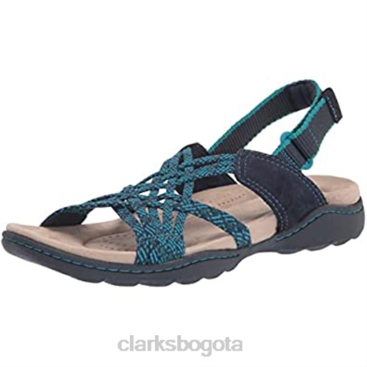 Clarks 0DX8L2074 Sandalias Clarks Amanda Easy Fisherman para hombre color azul marino hombres combinado azul marino