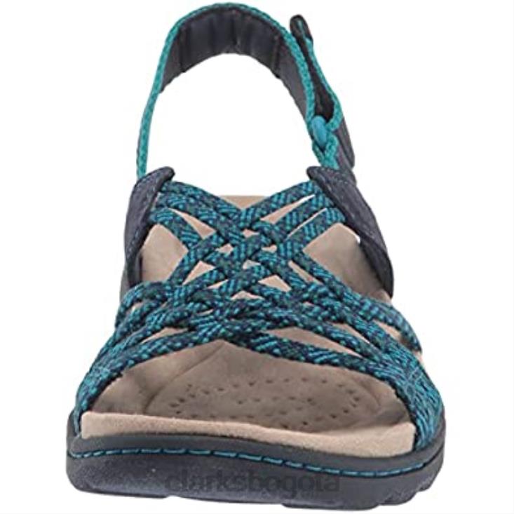 Clarks 0DX8L2074 Sandalias Clarks Amanda Easy Fisherman para hombre color azul marino hombres combinado azul marino