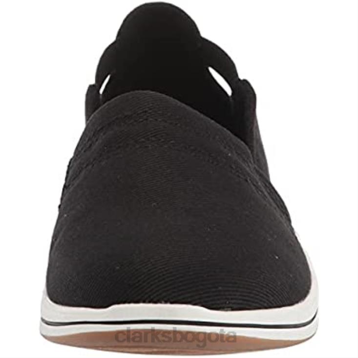 Clarks 0DX8L2075 Mocasines Clarks Breeze de lona negra para mujer mujer