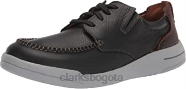 Clarks 0DX8L2080 Zapato náutico bajo clarks driftway de cuero negro para hombre hombres cuero negro