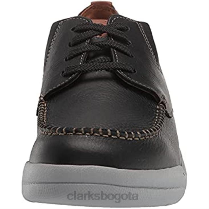 Clarks 0DX8L2080 Zapato náutico bajo clarks driftway de cuero negro para hombre hombres cuero negro