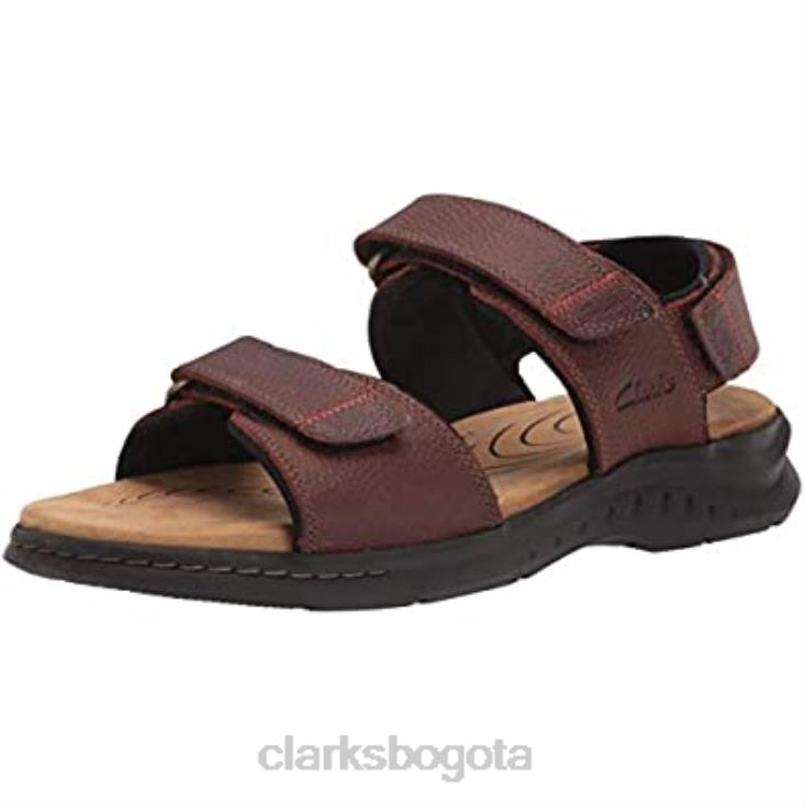 Clarks 0DX8L2082 Sandalias Clarks Hapsford Creek para hombre de cuero caído marrón hombres