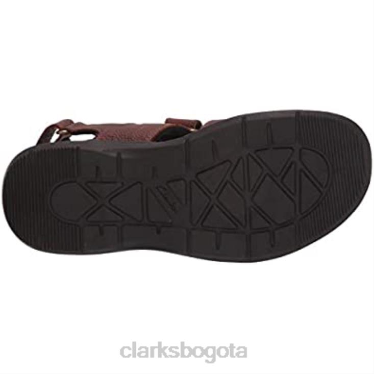 Clarks 0DX8L2082 Sandalias Clarks Hapsford Creek para hombre de cuero caído marrón hombres
