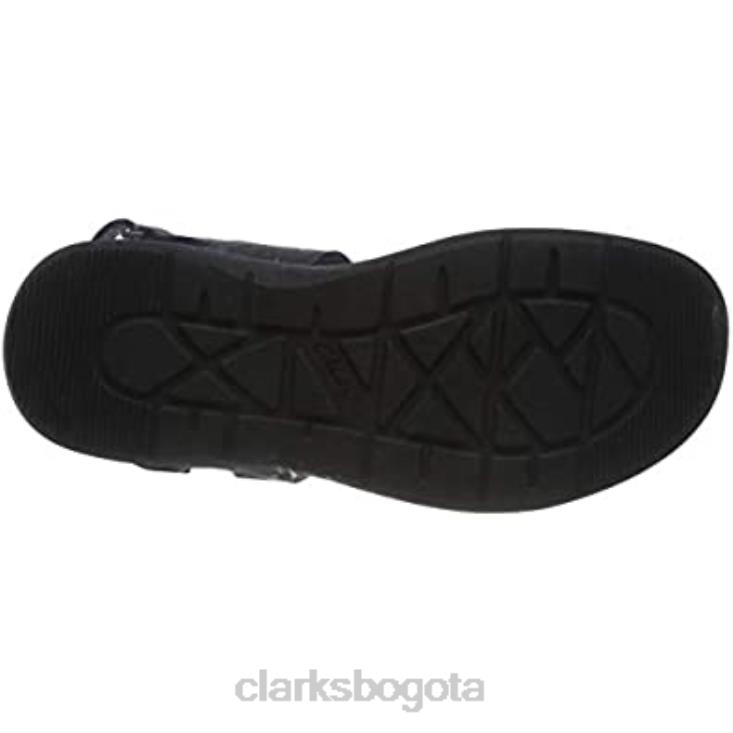Clarks 0DX8L2087 sandalia hapsford trail para hombre clarks cuero negro caído hombres cuero negro caído