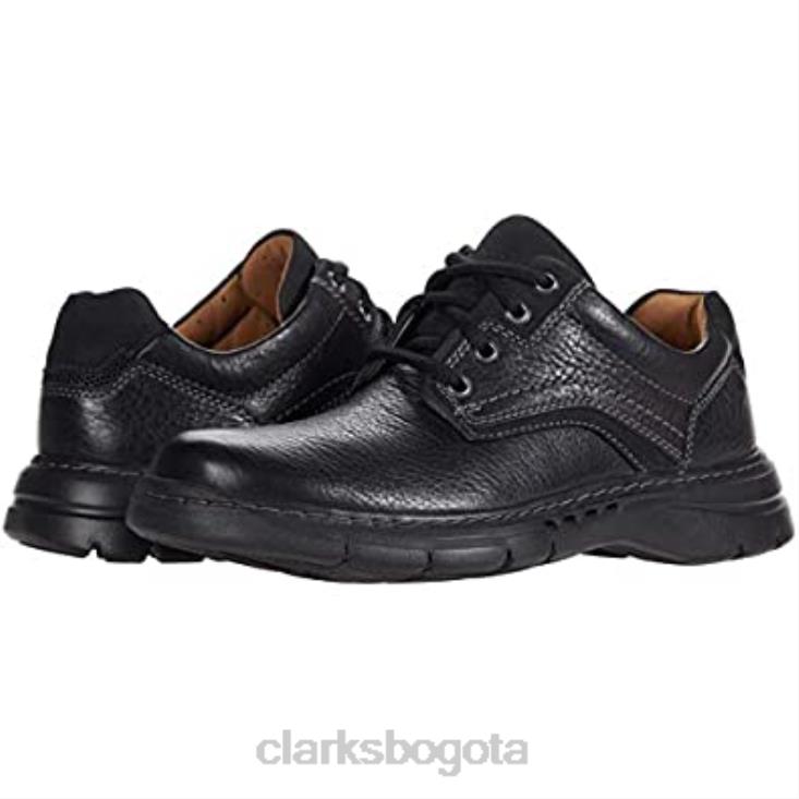 Clarks 0DX8L2091 clarks un brawley pace cuero caído negro unisexo