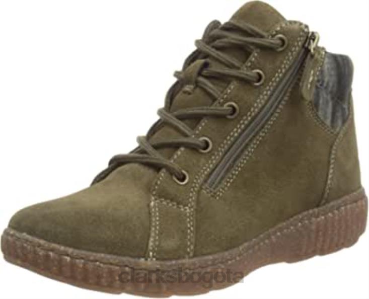 Clarks 0DX8L2092 botas de moda caroline park de gamuza verde oliva para mujer clarks mujer ante oliva