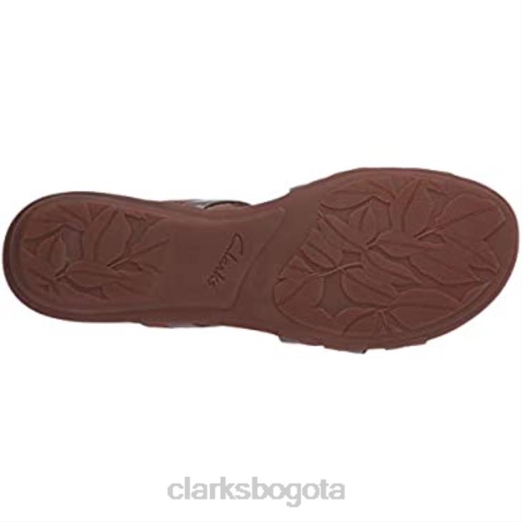 Clarks 0DX8L2094 sandalia plana mujer ada lilah cuero combi cuero sintético clarks mujer cuero combinado color canela sintético