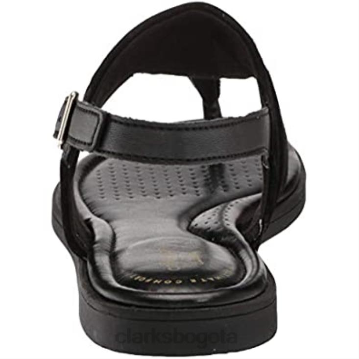 Clarks 0DX8L2098 Sandalia plana clarks reyna glam mujer negro sintético interest combi mujer combi de interés sintético negro