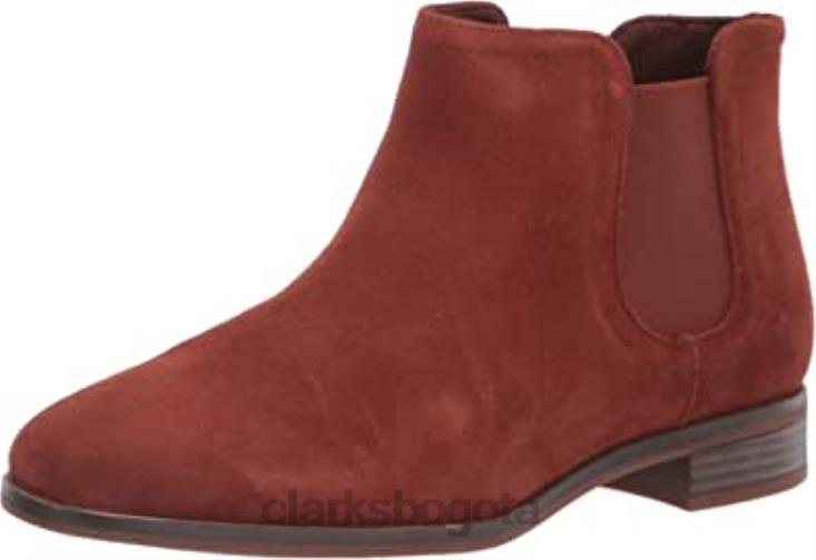 Clarks 0DX8L2102 botas de moda chelsea trish para mujer mahoga ny clarks mujer