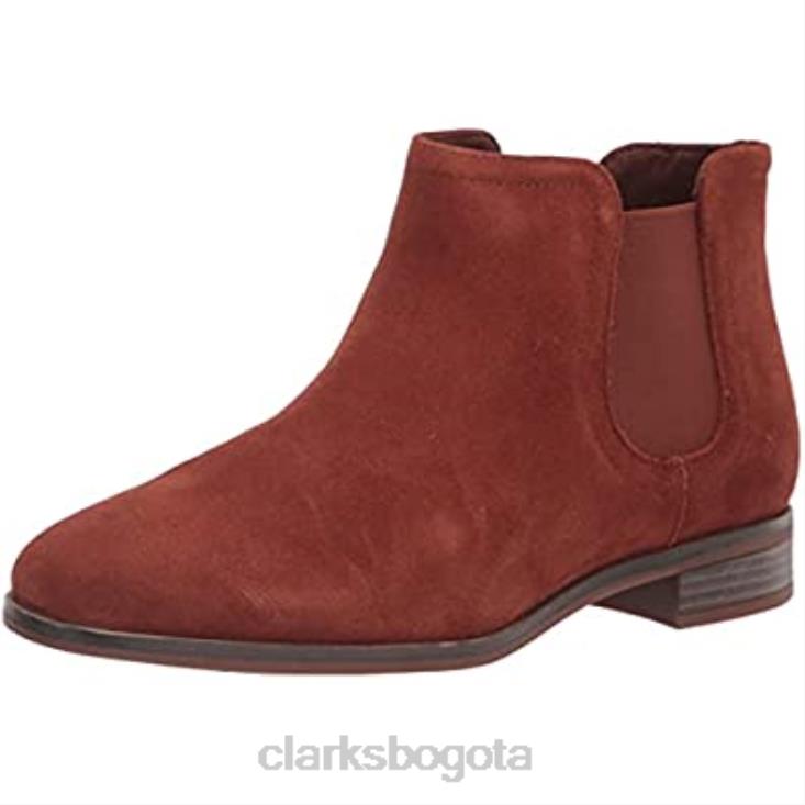 Clarks 0DX8L2102 botas de moda chelsea trish para mujer mahoga ny clarks mujer