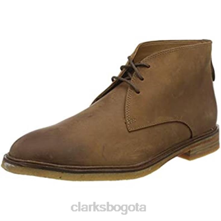 Clarks 0DX8L2104 Botas clásicas lea clarks clarkdale bara marrón tostado oscuro para hombre hombres marrón oscuro bronceado lea