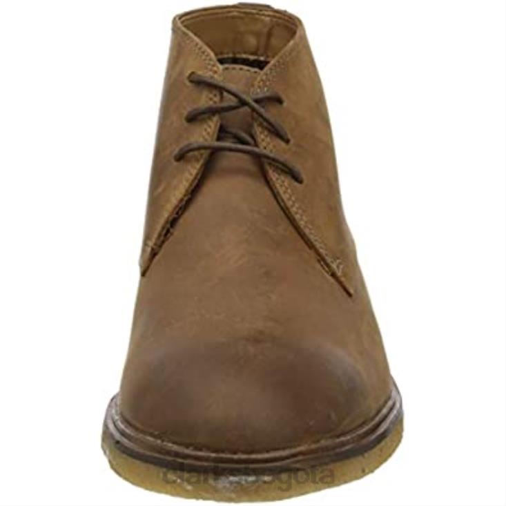 Clarks 0DX8L2104 Botas clásicas lea clarks clarkdale bara marrón tostado oscuro para hombre hombres marrón oscuro bronceado lea