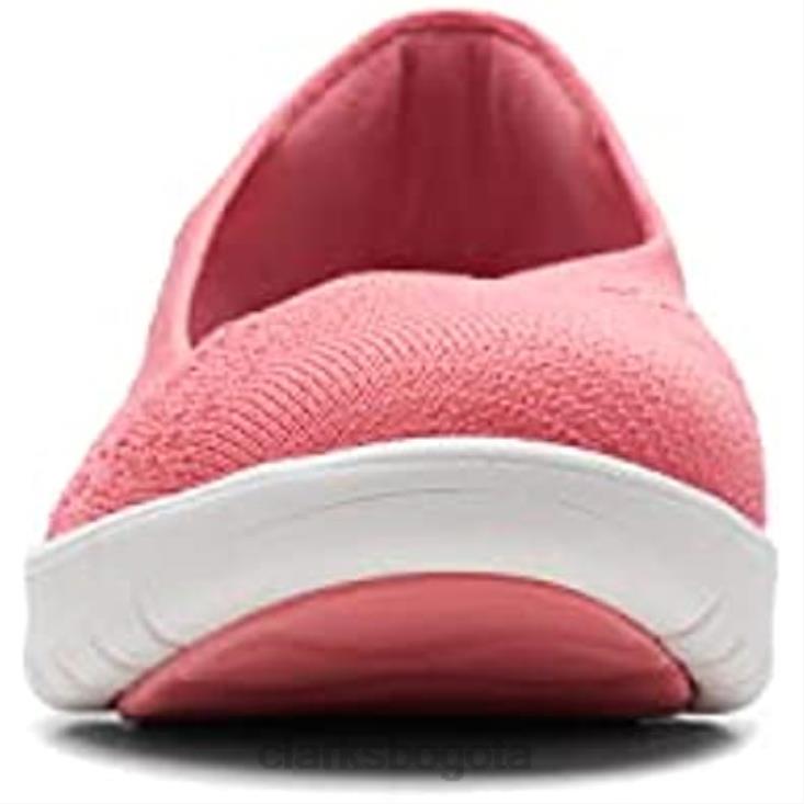 Clarks 0DX8L2115 mocasines clarks adella moon de punto coral para mujer mujer tejido coralino
