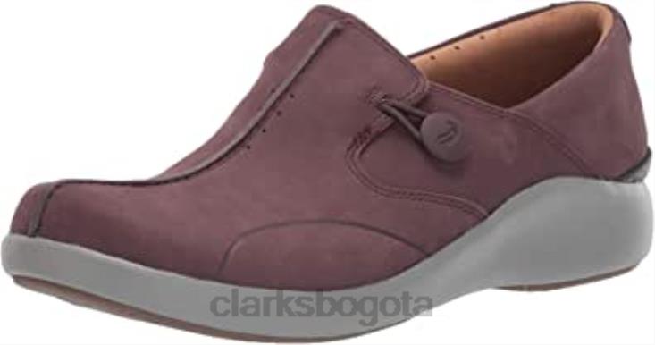 Clarks 0DX8L2126 mocasines unloop 2 walk para mujer nobuk berenjena clarks mujer nubuck berenjena