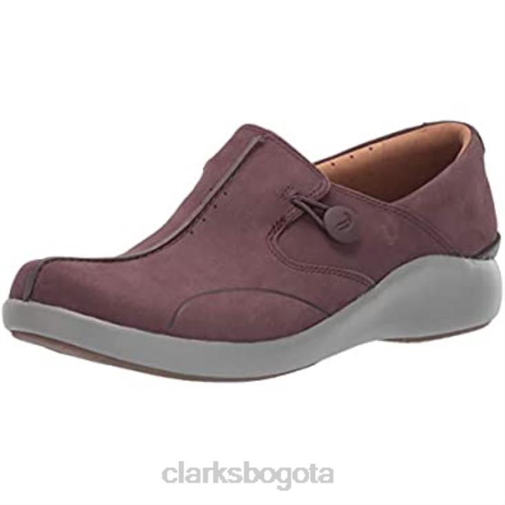 Clarks 0DX8L2126 mocasines unloop 2 walk para mujer nobuk berenjena clarks mujer nubuck berenjena
