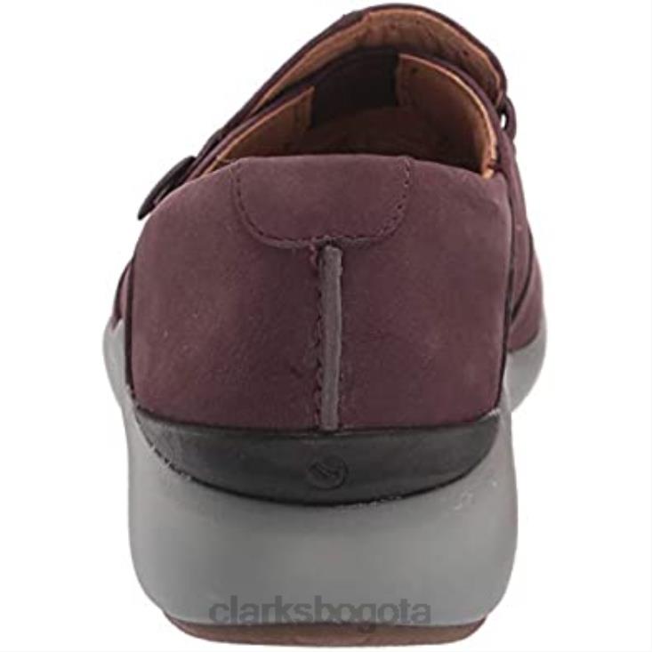 Clarks 0DX8L2126 mocasines unloop 2 walk para mujer nobuk berenjena clarks mujer nubuck berenjena