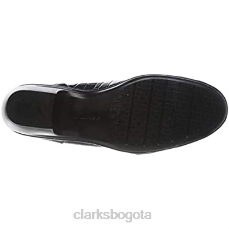 Clarks 0DX8L2129 Zapato de vestir clarks black croc emily alexa uniform para mujer mujer cocodrilo negro