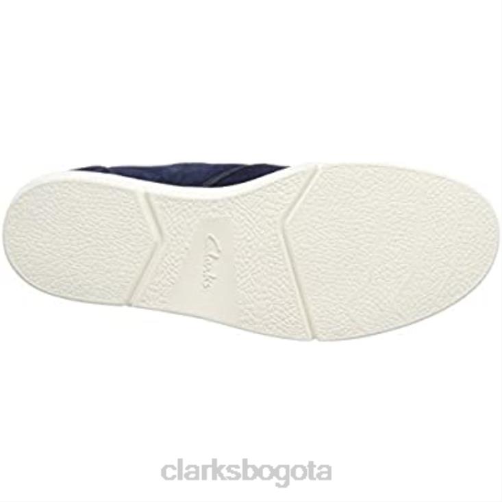 Clarks 0DX8L2144 Zapatilla clarks landry edge de ante azul marino para hombre hombres gamuza azul marino