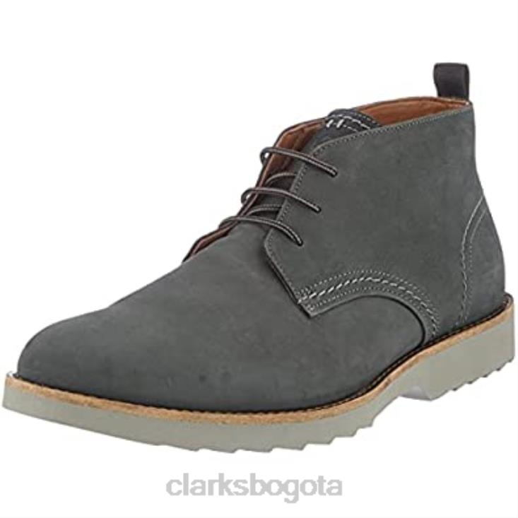Clarks 0DX8L2146 Botín medio clarks fallhill para hombre de nobuk gris hombres nubuck gris