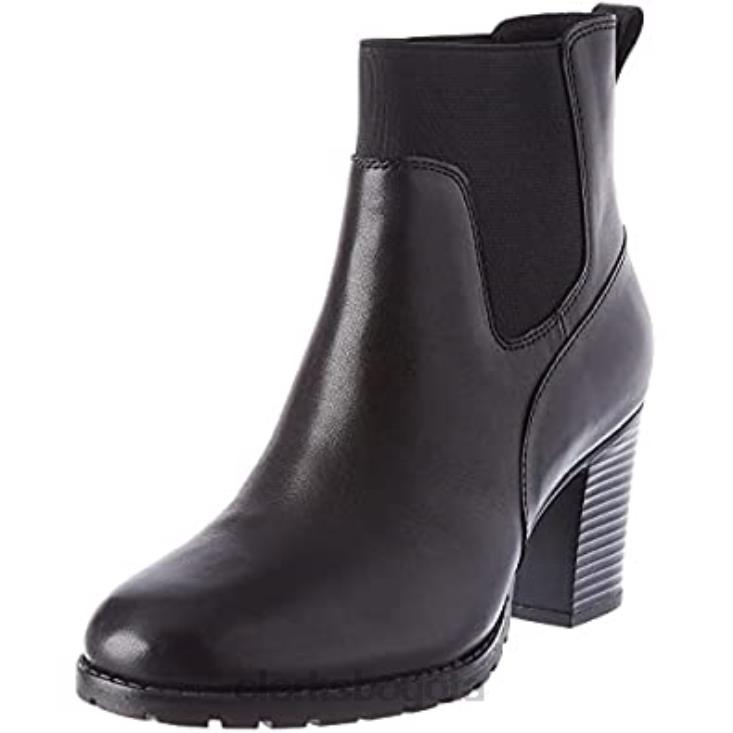 Clarks 0DX8L2154 Botas Clarks Verona Easy para mujer de piel negra mujer cuero negro