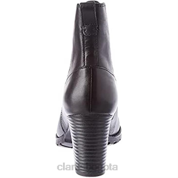 Clarks 0DX8L2154 Botas Clarks Verona Easy para mujer de piel negra mujer cuero negro