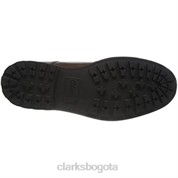 Clarks 0DX8L2155 Botín medio Bowzer de hombre Lea Clarks color canela oscuro hombres lea bronceado oscuro