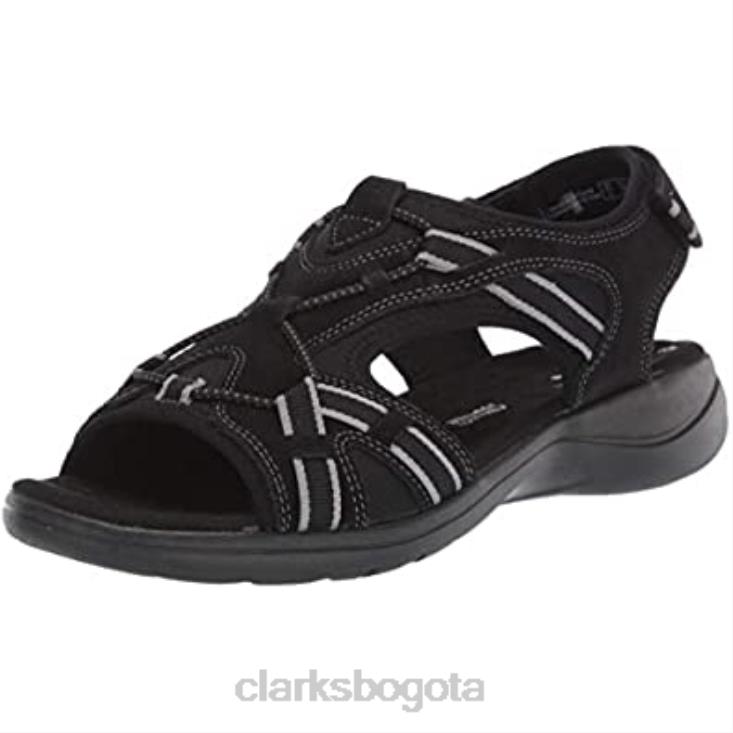 Clarks 0DX8L2167 sandalia deportiva saylie loop para mujer clarks ante negro mujer ante negro