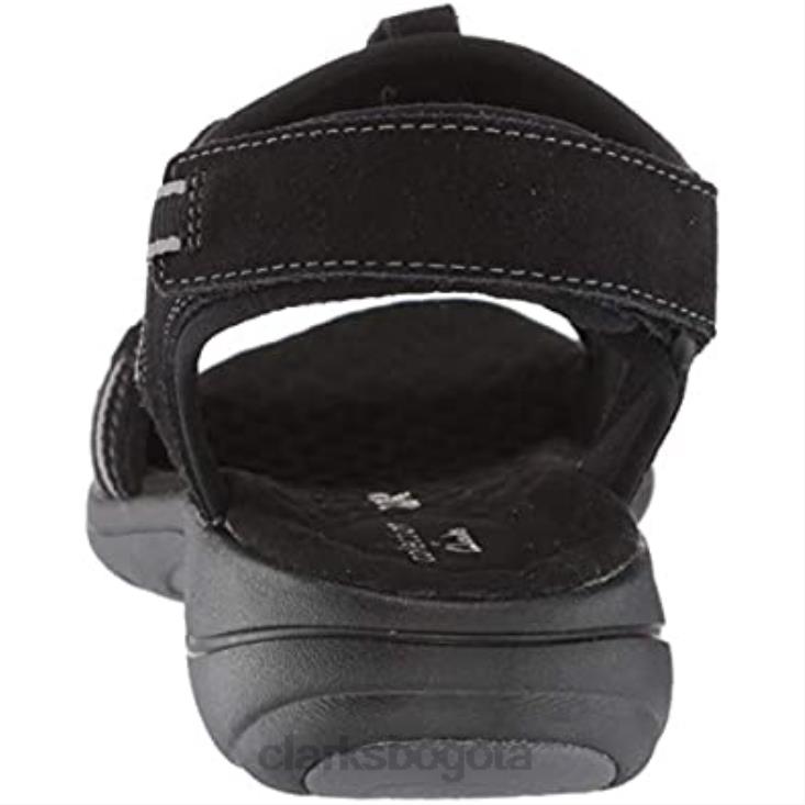 Clarks 0DX8L2167 sandalia deportiva saylie loop para mujer clarks ante negro mujer ante negro