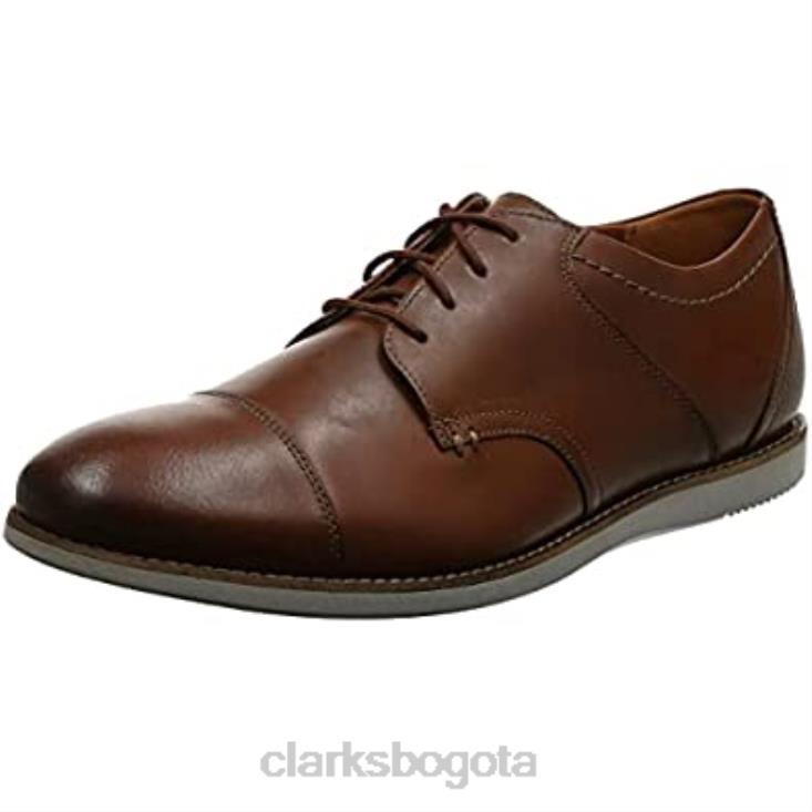 Clarks 0DX8L2177 Clarks Raharto Vibe Oxford de cuero tostado para hombre hombres cuero marrón