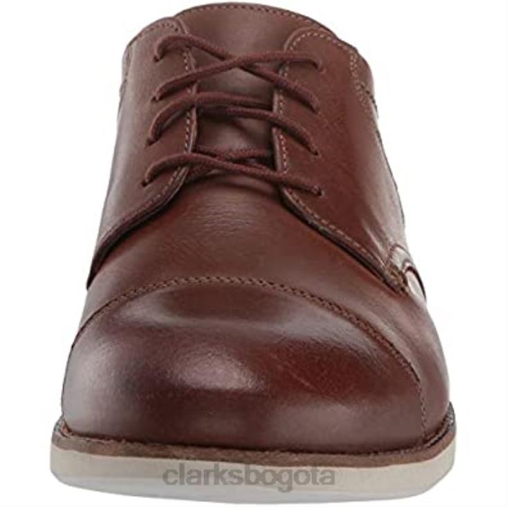Clarks 0DX8L2177 Clarks Raharto Vibe Oxford de cuero tostado para hombre hombres cuero marrón