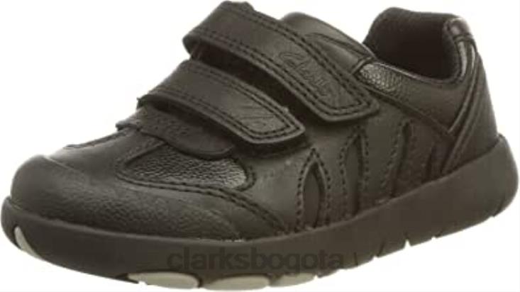 Clarks 0DX8L2187 Zapatilla clarks rex stride t de piel negra para niña niños cuero negro