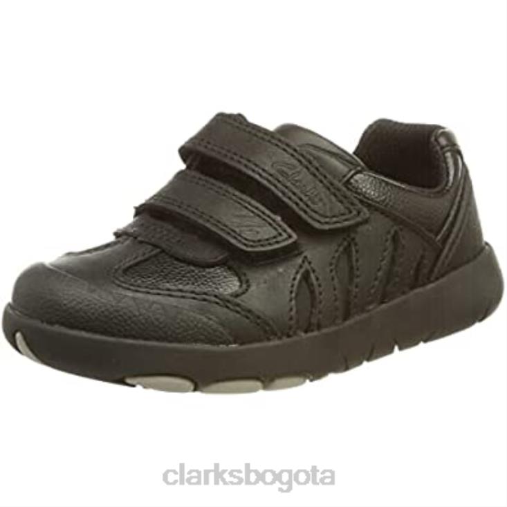 Clarks 0DX8L2187 Zapatilla clarks rex stride t de piel negra para niña niños cuero negro