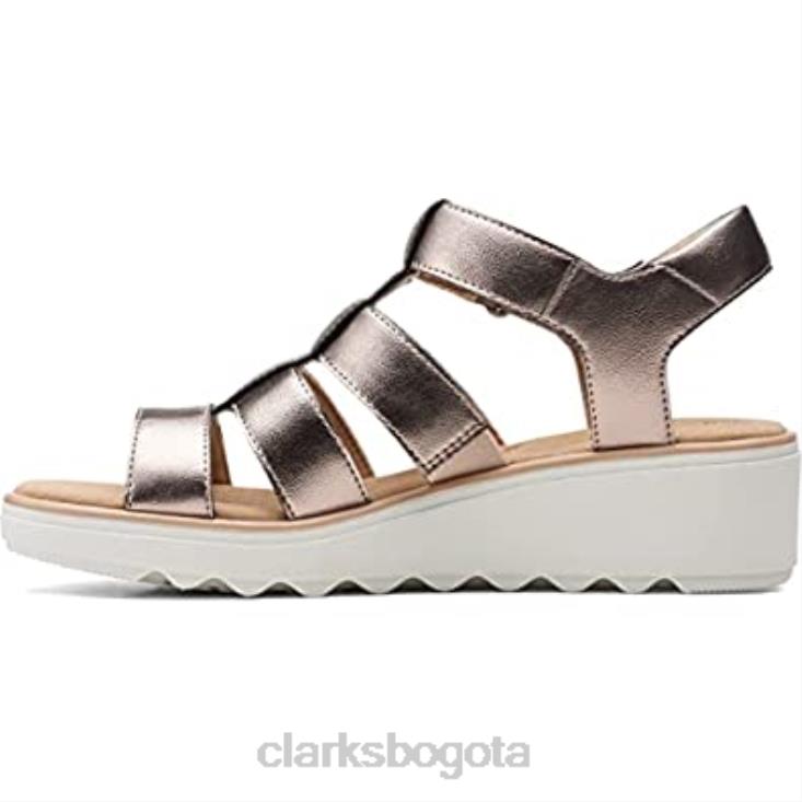Clarks 0DX8L2189 sandalia con cuña jillian quartz mujer clarks metalizado sintético mujer sintético metálico