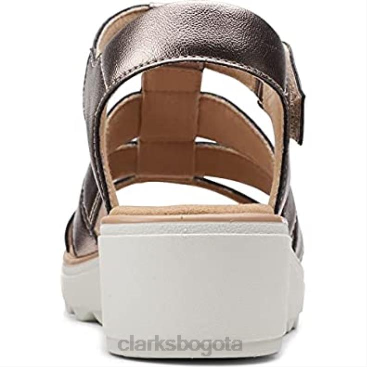Clarks 0DX8L2189 sandalia con cuña jillian quartz mujer clarks metalizado sintético mujer sintético metálico
