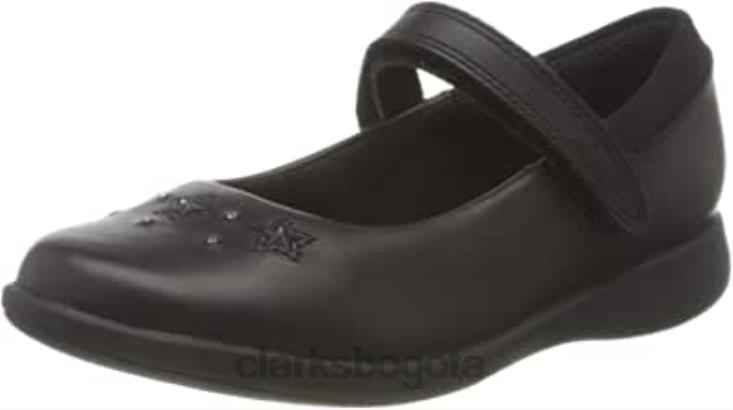 Clarks 0DX8L219 Zapatos negros para uniforme escolar clarks eth bright t de niña niños cuero negro