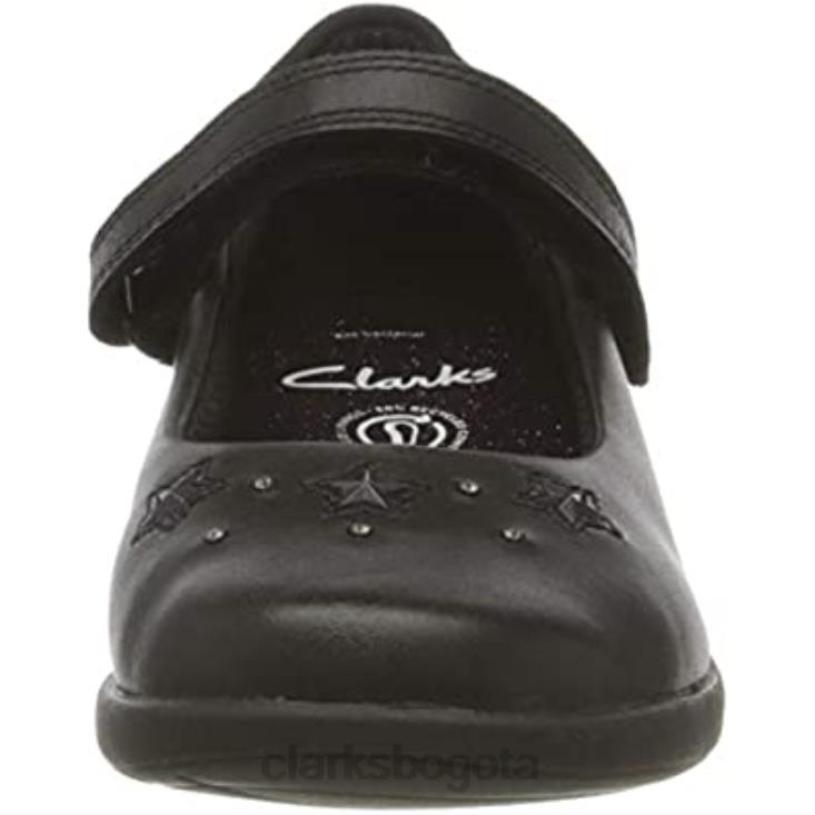 Clarks 0DX8L219 Zapatos negros para uniforme escolar clarks eth bright t de niña niños cuero negro