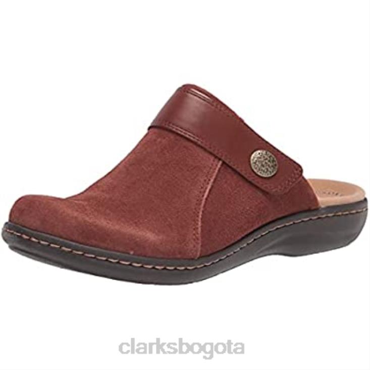 Clarks 0DX8L2190 zuecos con correa laurieann para mujer color canela oscuro combi clarks mujer combinación de bronceado oscuro