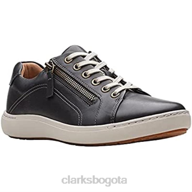 Clarks 0DX8L2193 Zapatilla clarks nalle de piel negra con encaje para mujer mujer