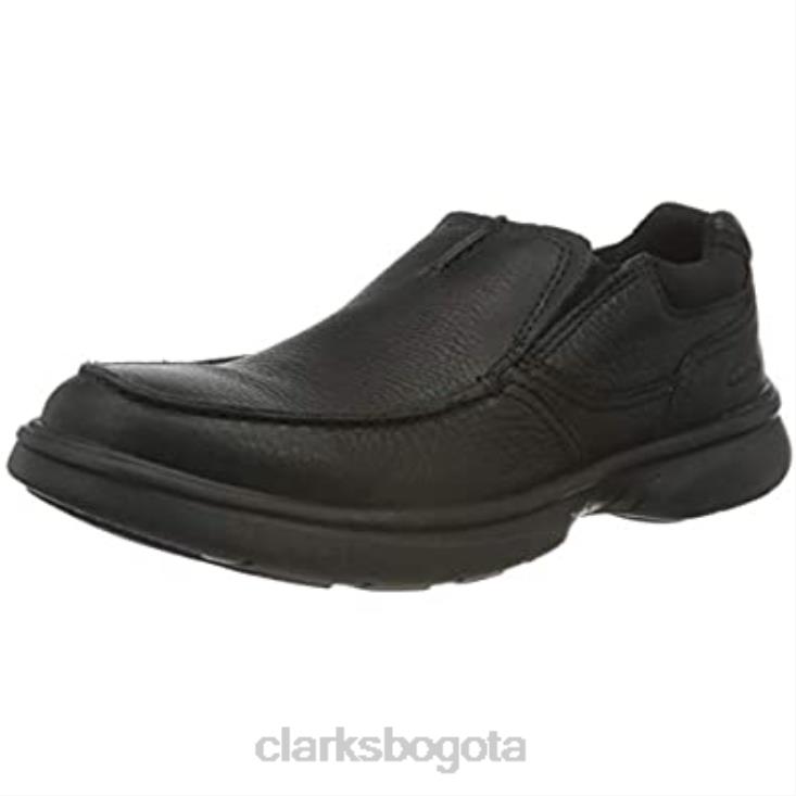 Clarks 0DX8L2196 mocasines bradley free de hombre de piel caída negra clarks hombres cuero negro caído