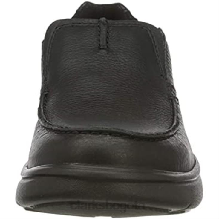 Clarks 0DX8L2196 mocasines bradley free de hombre de piel caída negra clarks hombres cuero negro caído