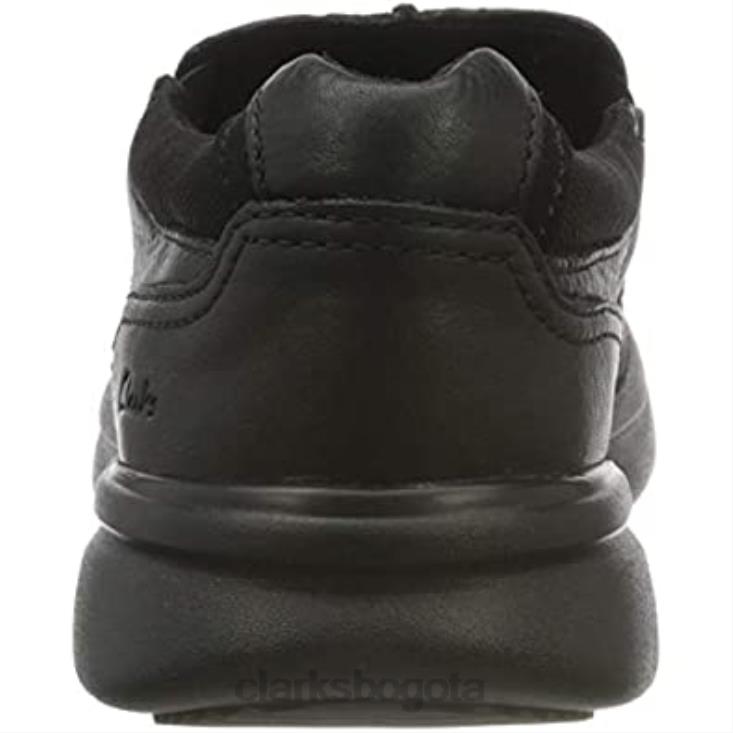 Clarks 0DX8L2196 mocasines bradley free de hombre de piel caída negra clarks hombres cuero negro caído